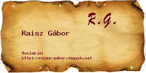 Raisz Gábor névjegykártya
